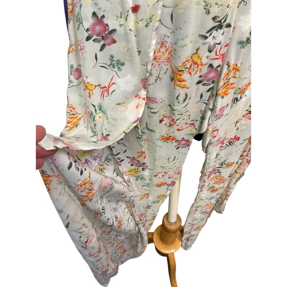 Womens Floral Lounge Pajama Pants Small 100% Rayon - Picture 5 of 6